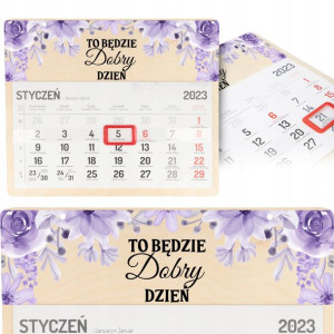 Kalendarz Ścienny Drewno 2023 MOTYWACYJNE CYTATY