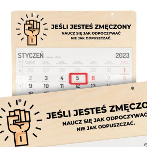 Kalendarz Ścienny Drewno 2023 MOTYWACYJNE Wzory