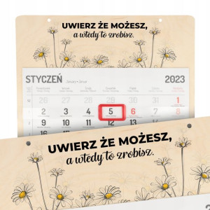 Kalendarz Ścienny Drewno 2023 MOŻESZ WSZYSTKO Wz