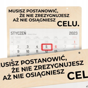 Kalendarz Ścienny Drewno 2023 OSIĄGNIJ CEL Wzory
