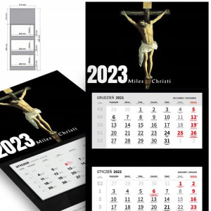 Piękny Trójdzielny Kalendarz 2023 RELIGIJNE Wzory