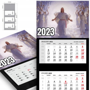 Piękny Trójdzielny Kalendarz 2023 RELIGIJNE Wzory