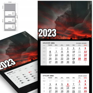 Piękny Trójdzielny Kalendarz 2023 RELIGIJNE Wzory