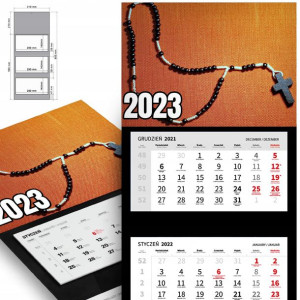 Piękny Trójdzielny Kalendarz 2023 RELIGIJNE Wzory