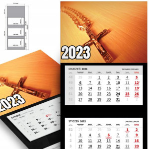 Trójdzielny Kalendarz 2023 CHRZEŚCIJAŃSKIE Wzory