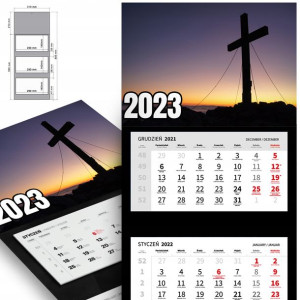 Trójdzielny Kalendarz 2023 CHRZEŚCIJAŃSKIE Wzory