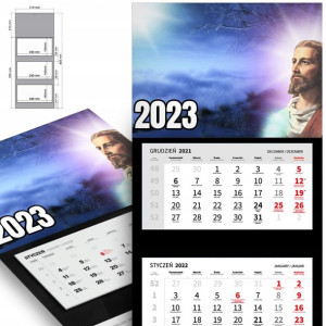 Trójdzielny Kalendarz 2023 CHRZEŚCIJAŃSKIE Wzory
