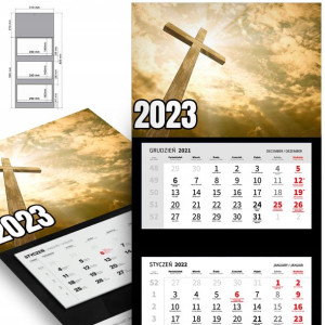 Trójdzielny Kalendarz 2023 CHRZEŚCIJAŃSKIE Wzory