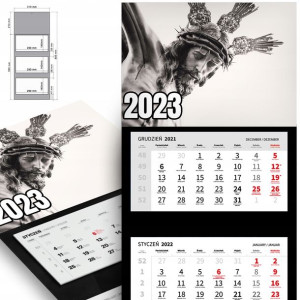 Trójdzielny Kalendarz 2023 CHRZEŚCIJAŃSKIE Wzory