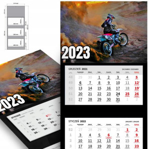 Trójdzielny Kalendarz 2023 CROSS ENDURO Top Wzory