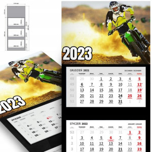 Trójdzielny Kalendarz 2023 CROSS ENDURO Top Wzory