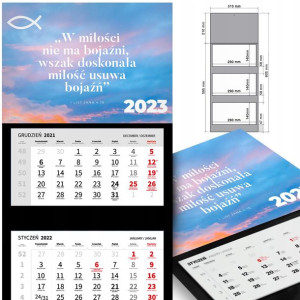 Trójdzielny Kalendarz 2023 CYTATY RELIGIJNE Wzory