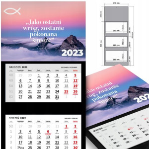 Trójdzielny Kalendarz 2023 CYTATY RELIGIJNE Wzory