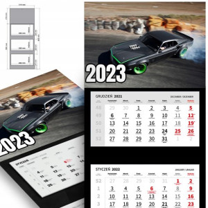 Trójdzielny Kalendarz 2023 DLA FANA MOTORYZACJI Wz