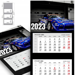Trójdzielny Kalendarz 2023 DLA MANIAKA AUT Wzory