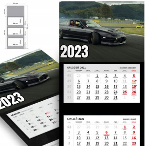 Trójdzielny Kalendarz 2023 DLA MANIAKA AUT Wzory