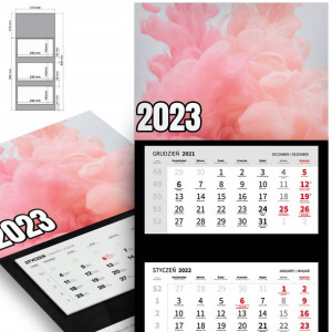 Trójdzielny Kalendarz 2023 DUŻO PIĘKNYCH Top Wzory