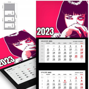 Trójdzielny Kalendarz 2023 DUŻO PIĘKNYCH Top Wzory