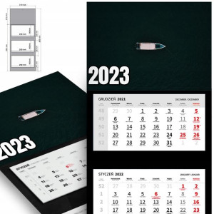 Trójdzielny Kalendarz 2023 DUŻO PIĘKNYCH Top Wzory