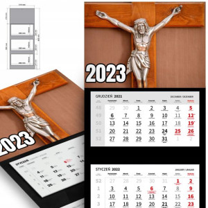 Trójdzielny Kalendarz 2023 JEZUS RELIGIJNY Wzory