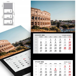 Trójdzielny Kalendarz 2023 KOLOSEUM ITALY Wzory