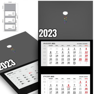 Trójdzielny Kalendarz 2023 MINIMALISTYCZNE Wzory