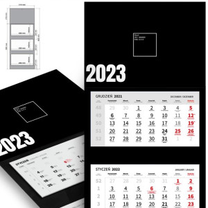 Trójdzielny Kalendarz 2023 MINIMALISTYCZNE Wzory