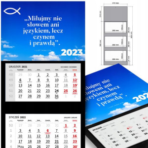Trójdzielny Kalendarz 2023 MIŁUJMY CZYNEM Wzory