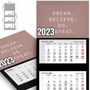 Trójdzielny Kalendarz 2023 MOTYWACYJNE NAPISY Wz