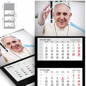 Trójdzielny Kalendarz 2023 PAPIEŻ FRANCISZEK Wzory