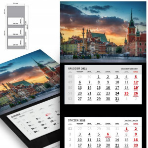 Trójdzielny Kalendarz 2023 PIĘKNA POLSKA Top Wzory
