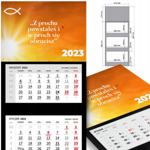 Trójdzielny Kalendarz 2023 RELIGIJNE CYTATY Wzory