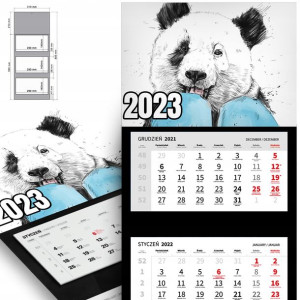 Trójdzielny Kalendarz 2023 SŁODKIE ZWIERZĄTKA Wz
