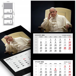 Trójdzielny Kalendarz OJCIEC ŚWIĘTY FRANCISZEK Wz