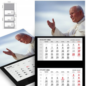 Trójdzielny Kalendarz Z PAPIEŻEM JANEM PAWŁEM II