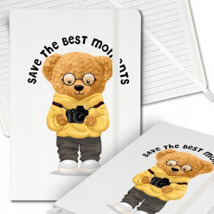 Notes Biały A5 Bullet Journal Teddy Fotograf Wzory