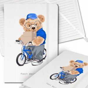 Notes Biały A5 Bullet Journal Teddy Kurier Wzory