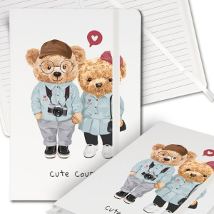 Notes Biały A5 Bullet Journal Teddy Miłość Wzory