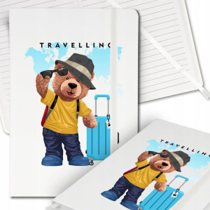 Notes Biały A5 Bullet Journal Teddy Podróżnik Wz