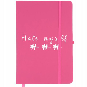 Notes Planer A5 Bullet Journal Róż HATE MYSELF Wz