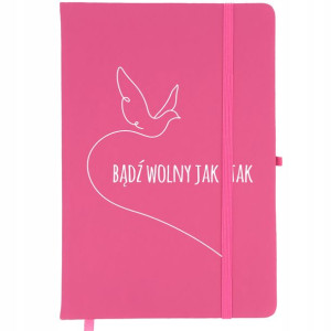 Notes Różowy A5 Bullet Journal WOLNY JAK PTAK Wz