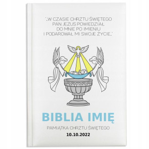 Biblia Prezent Na Chrzest Dziecka Nadruk IMIĘ Wz