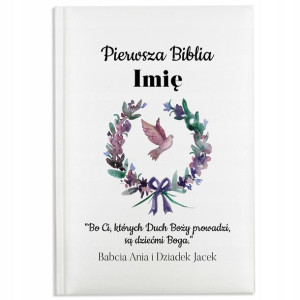 BIBLIA Prezent na CHRZEST Od Dziadków IMIĘ Wz