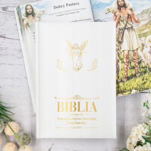 Pamiątka Chrztu Świętego Biblia Gold Imię