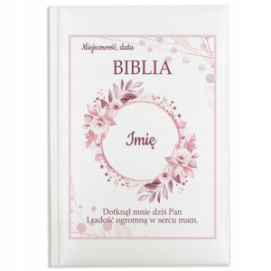 PERSONALIZOWANA Biblia Prezent na CHRZEST ŚW Wzory