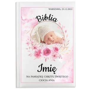 Personalizowana PIERWSZA BIBLIA Prezent na CHRZEST
