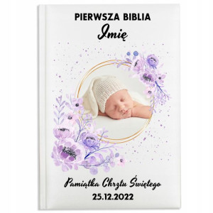 Personalizowana PIERWSZA BIBLIA Prezent na CHRZEST