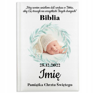 PIERWSZA BIBLIA Prezent Pamiętka Na CHRZEST IMIĘ