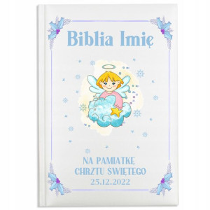 PIERWSZA BIBLIA Prezent Pamiętka Na CHRZEST IMIĘ