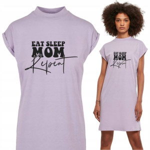 Koszula Nocna Lawendowa EAT SLEEP Mix Wzory S